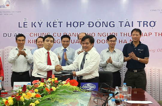 VietinBank ký hợp đồng tài trợ vốn cho VINACONEX Xuân Mai thực hiện dự án nhà thu nhập thấp Kiến Hưng, Hà Đông